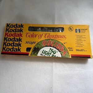 Kodak Color of Christmas 50 Light Extra Bright Add-A-Set 24' NEW Vintage 1991